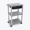 Luxor 42"H 3-Shelf Utility Cart - Electric, Drawer, Gray Shelves, Nickel Legs UCPL1GYE-N-WTD - alternate 1